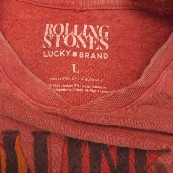 The Rolling Stones Band Crew Neck Short Sleeve T Shirt Mens Size L Orange - Picture 3 of 9